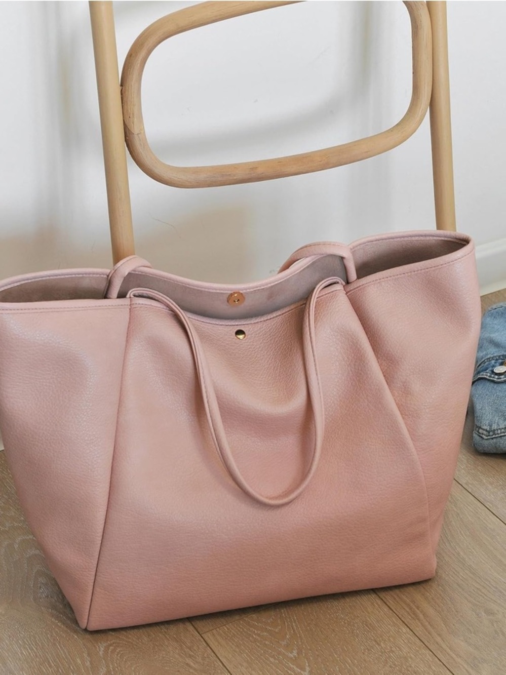 Oversize Leather Tote Weekender Bag Shopper Handbag Travel Purse
